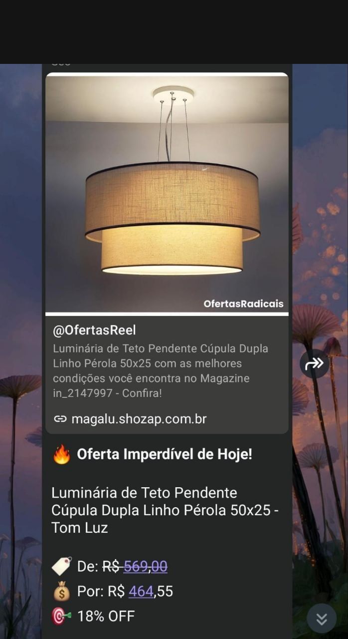 Oferta de luminária pendente no grupo